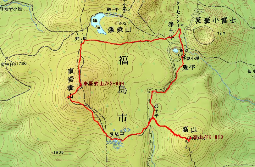 東吾妻山MAP