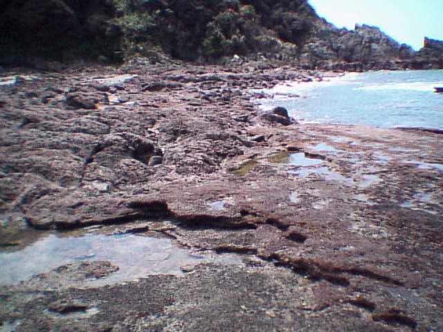 基盤岩後方の脇岬ビーチロックC最南端海側