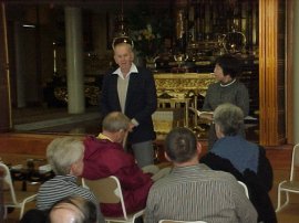 Mr. Mudie and Ms. Odake at Kakushin-ji